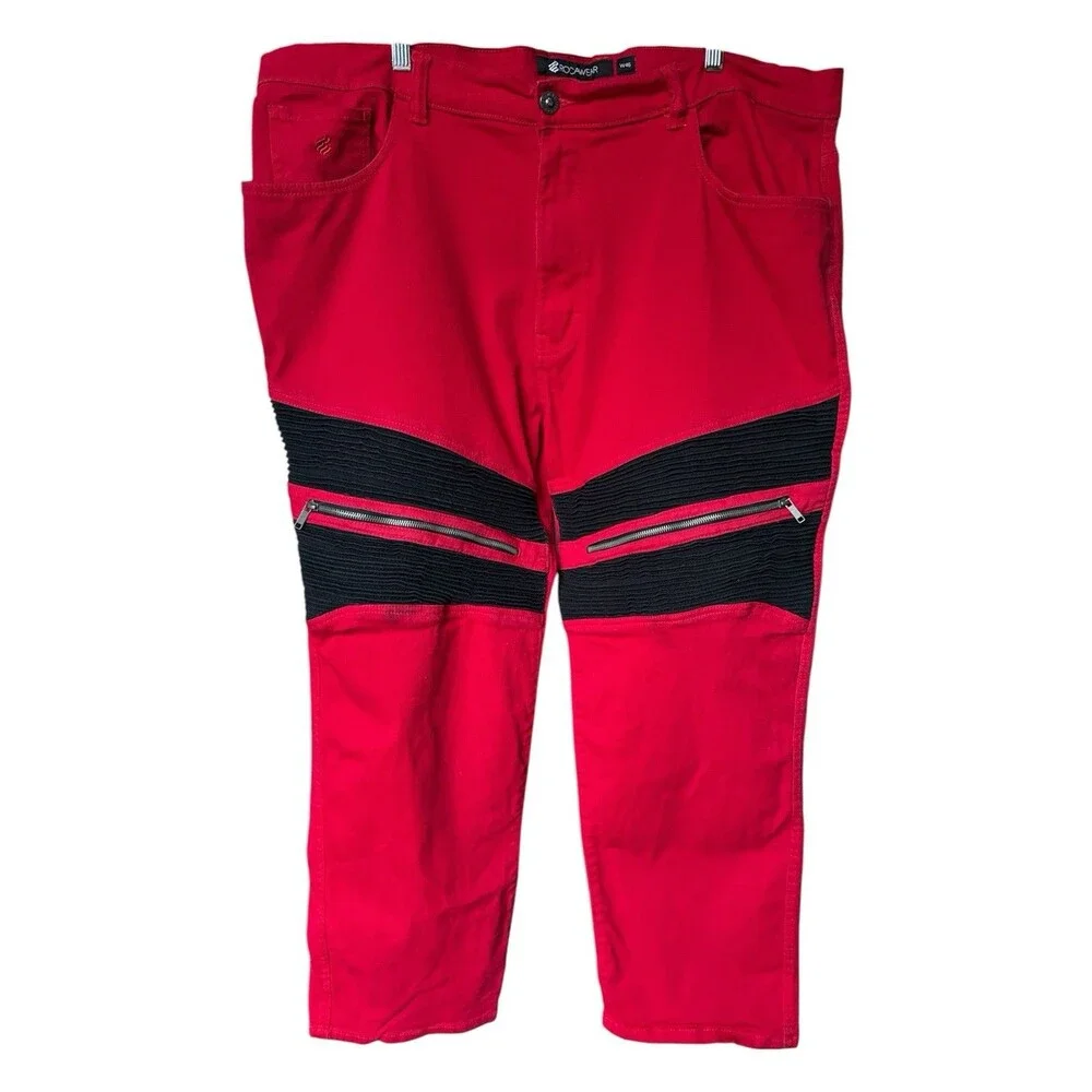 ROCAWEAR Red Black Y2K Streetwear 90s Jeans Men's 46 x 29